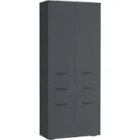 Notio Living Malika-Badkamermeubel - 4-deuren 1-lade - Antraciet