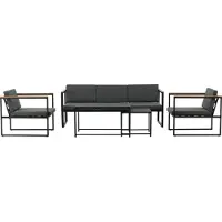 Ebuy24 Loungeset Dakar | Venture Home polyester zwart 188x67x80 cm loungesets | NADUVI