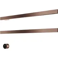 Hotbath &MORE set van 2 rails RAS80 SQUARE 80 cm met separate schakelaar Geborsteld Koper PVD (Exclusief inbouwdeel)