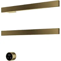 Hotbath &More Rails RAS50 Square Handdoekwarmerset 50cm - 2 Stangen - Geborsteld Messing PVD - RVS - Verwarming, Radiatoren, Elektrische Radiatoren - 8721321498230