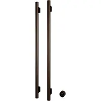 Hotbath Round verticale radiator met 2 rails 135cm met geintegreerde schakelaar en excl. inbouwelement Tuscan bronze