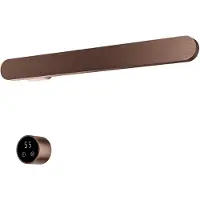 Hotbath &MORE Handdoekradiator - 50x19cm - soft square - 1 stangen - horizontaal - met schakelaar - PVD - geborsteld koper RASS50-1BCP