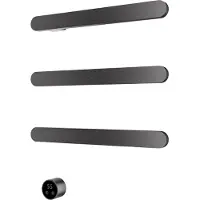 Hotbath &more set van 3 rails rass50 soft square 50 cm met separate schakelaar geborsteld gunmetal pvd