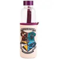 Harry Potter , Glazen Drinkfles Zweinstein Wapen van 500ml, Paars