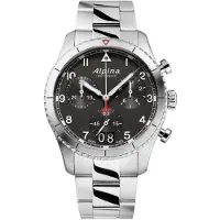 Alpina Startimer Piloot Heren Zilveren Horloge AL-372BW4S26B
