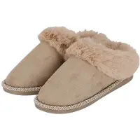 Apollo Dames instap pantoffels teddy wit