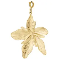 Yehwang Bedel bloem - - Losse bedel - Bedel voor ketting - Stainless steel - Nikkel vrij - Gouden bedel - 5,40 x 4,30 cm - Kerst sieraden - Kerst cadeau - Moederdag - Valentijn - Cadeau voor dames