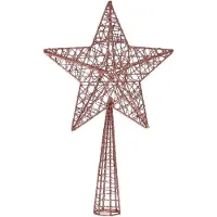 COSY&TRENDY Cosy & Trendy Ster piek - bronskleurig - 28 cm - draad kerstpiek - kerstboompiek - kunststof