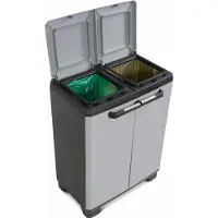 Keter Split basic recycling system - 68x39x85 cm - donker grijs/zwart
