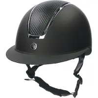 Br - Rijhelm Omega Painted - Paardrijhelm - Cap - Grote Zonneklep - Zwart - Maat 55-57