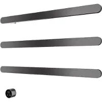 Hotbath &More RASS80 Rails Soft Square handoekwarmerset 80cm met 3 stangen en schakelaar geborsteld gunmetal PVD