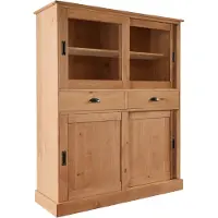 Otto Home Harry - Hoge kast 2+2 Deuren 2 Laden Was gebeitst (140 x 115 x 40 cm)