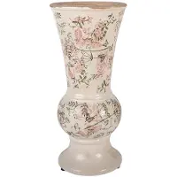 Clayre & Eef Vaas Ø 15x32 cm Beige Keramiek