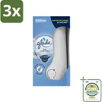 Glade 3 x - Houder Sense & Spray - Pure Clean Linen - 18 ml - Grootverpakking - Luchtverfrisser - Geurverspreiding - Bewegingssensor - Frisse Geur - Pure Clean Linen