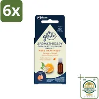 Glade - Mistnavulling Pure Happiness - Aromatherapie - 17,4 ml - Voordeelverpakking - 6 stuks - Sinaasappel geur - Neroli geur