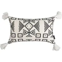 NOVÉE Sierkussen black / white tassle | 30 x 50 cm | polyester
