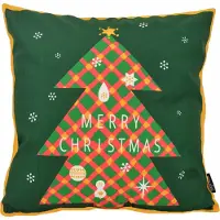 Gek op kussens! Sierkussen kleur kerstboom | 45 x 45 cm | katoen/linnen
