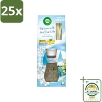 Air Wick 25 x - Geurstokjes - Soft Cotton - Essentiële Oliën - 33 ml - Grootverpakking - Geurstokjes - Geurverspreiding - Fris - Katoengeur - Essentiële Oliën