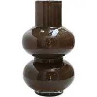 Vase the World Vaas Alima Elite | Dark Brown - Donker Bruin | Dik glas | Mondgeblazen | Chocolade bruin | Ø20 x H35 cm