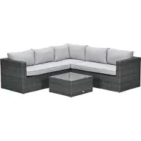 Garden Impressions Lyon loungeset 4-delig donker grijs