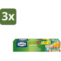 Toppits 3 x – Zipper Multifunctionele Zakken – 3 Liter – 8 Zakjes - Koffiezetapparaat