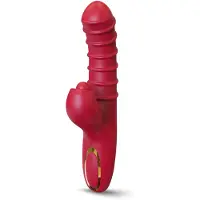 IVY LUX – 3-in-1 Vibrator voor Vrouwen – Dildo Vibrator met Stootfunctie – G-spot Vibrator + Clitoris Stimulator – Trillen & Pulseren – Waterdicht – USB Oplaadbaar