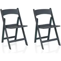 Hjh LIVING Tuin- / Klapstoel Travano 1 (Set van 2 / 2 stoelen) kunststof grijs