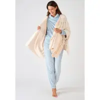 Damart - Poncho fleece met Thermolactyl-label - Dames - Wit - Eén maat