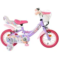 Volare Unicorn Kinderfiets - Meisjes - 12 inch - Paars - Twee handremmen