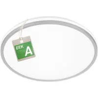 Briloner LED-plafondlamp Pulap A, alu / grijs / zink, Kunststof, Modern, LED plafondlamp