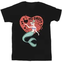 Disney Meisjes De Kleine Zeemeermin Love Daddy T-shirt katoen (Zwart)