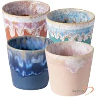 Costa Nova - servies - lungo kop - Grespresso diverse kleuren - aardewerk - set van 4 - H 7,5 cm