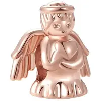 Fler | 925 Sterling Zilver Bedels | Bedel Beschermengel | Kristal | Past op populaire bedel armbanden (standaard-3mm) | armbandbedel | Rosegoud Engel charm | Sinterklaas kado | Kerstcadeau |