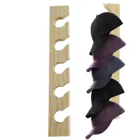 LONGZIMING -Hoedenrek - Pettenrek - Cap Rack - Houten Pettenrek - voor Baseballpetten – Wandmontage - Ruimtebesparend Pettenhouder met Haken - Geschikt voor Petten en Riemen - 2 Stuks