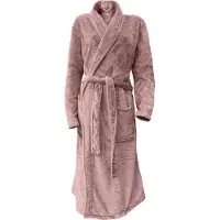 Linnick Flanel Fleece Uni Badjas - Old Rose - S - Badjas Dames - Badjas Heren