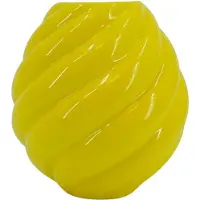 Housevitamin Bloemenvaas ‘Swirl’ – Keramische Design Vaas – Geel – 21,5 cm