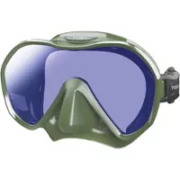 Tusa Zensee Pro - Premium duikmasker met geïntegreerde lens, panoramisch zicht, antireflecterende lens met UV420, licht en comfortabel - Zwart/Khaki - M1010S QKHA