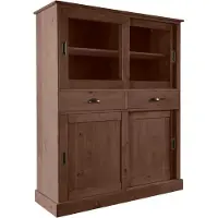 Loft 24 Highboard Schröder Vitrine van massief dennenhout, breedte 114 cm