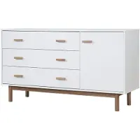Loft 24 Melanie-Dressoir - 1-Deur 3-Laden - Wit Eikenlook