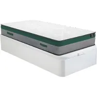 Vente-unique Set 90 x 200 cm bedbodem met opbergruimte, wit + matras met pocketveren van 22 cm dik - PRESTIGE van YSMÉE