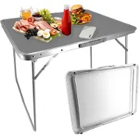 Discountershop Klaptafel 80x60x70cm - Weerbestendige Inklapbare Campingtafel voor Buiten - Opvouwbare Tuintafel met Handvat voor 1-2 Personen - Stevige Vouwtafel