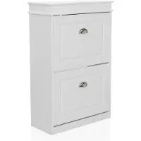 Hjh LIVING Schoenenkast / schoenenrek ESTHA 2 53x24x82 cm 2 schoenenklappen wit