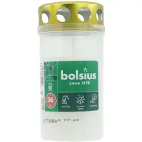 Bolsius grafkaars - 11 cm - Wit - Kunststof pot met metalen deksel - 24 stuks