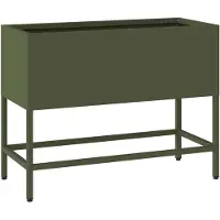 vidaXL Verhoogde Tuin Plantenbak Olijfgroen 60 x 26 x 45 cm Staal