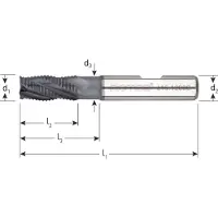 Rotec HSS-E ruwfrees, type HR, kort, AlCrN, ø12
