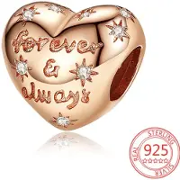Fler | Rose Bedels | Bedel Hart | Rose | Past op populaire bedel armbanden (standaard - 3mm) | Bedels Charms Beads | armbandbedel