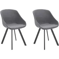 Notio Living Ben-Eetkamerstoel - Set van 2 - Antraciet