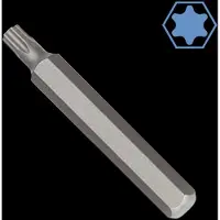 Boni-Shop® Zeskant T25 Bit 75mm with 10mm Hex Opname from Durable S2 Staal for Precise Screw Driving and Long-lasting Performance in Professional and DIY Tasks