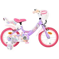 Volare Unicorn Kinderfiets - Meisjes - 14 inch - Paars - Twee Handremmen