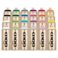 Montana Gold Spuitbussen pakket - 24 kleuren lage druk en matte afwerking graffiti spuitverf - 400ml